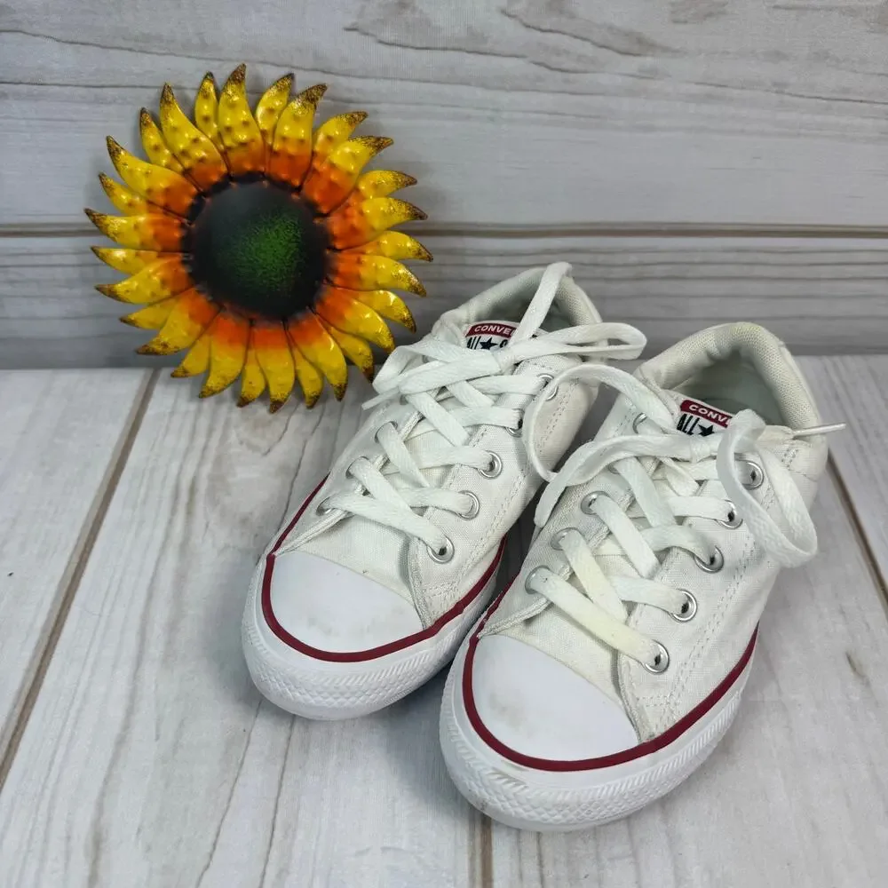 Converse Chuck‎ Taylor All Star Low Top White Canvas Youth Sneakers Size 13